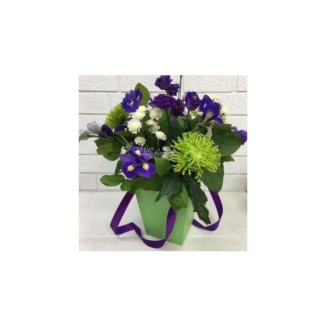 Композиция в коробке Фиолетовая загадка