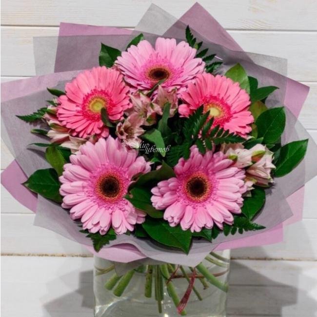 Букет из гербер Розовое облако
