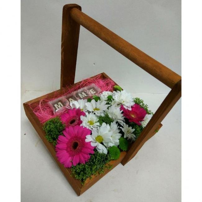 Композиция в ящике «Искренняя улыбка»