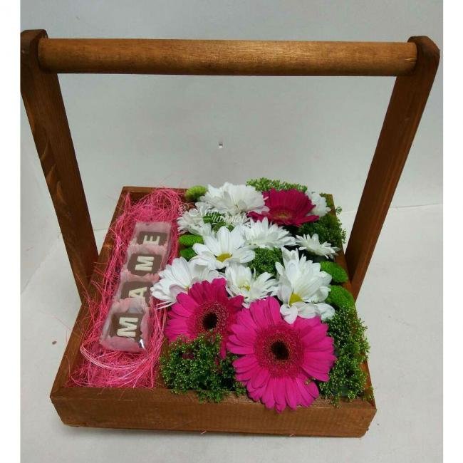 Композиция в ящике «Искренняя улыбка»